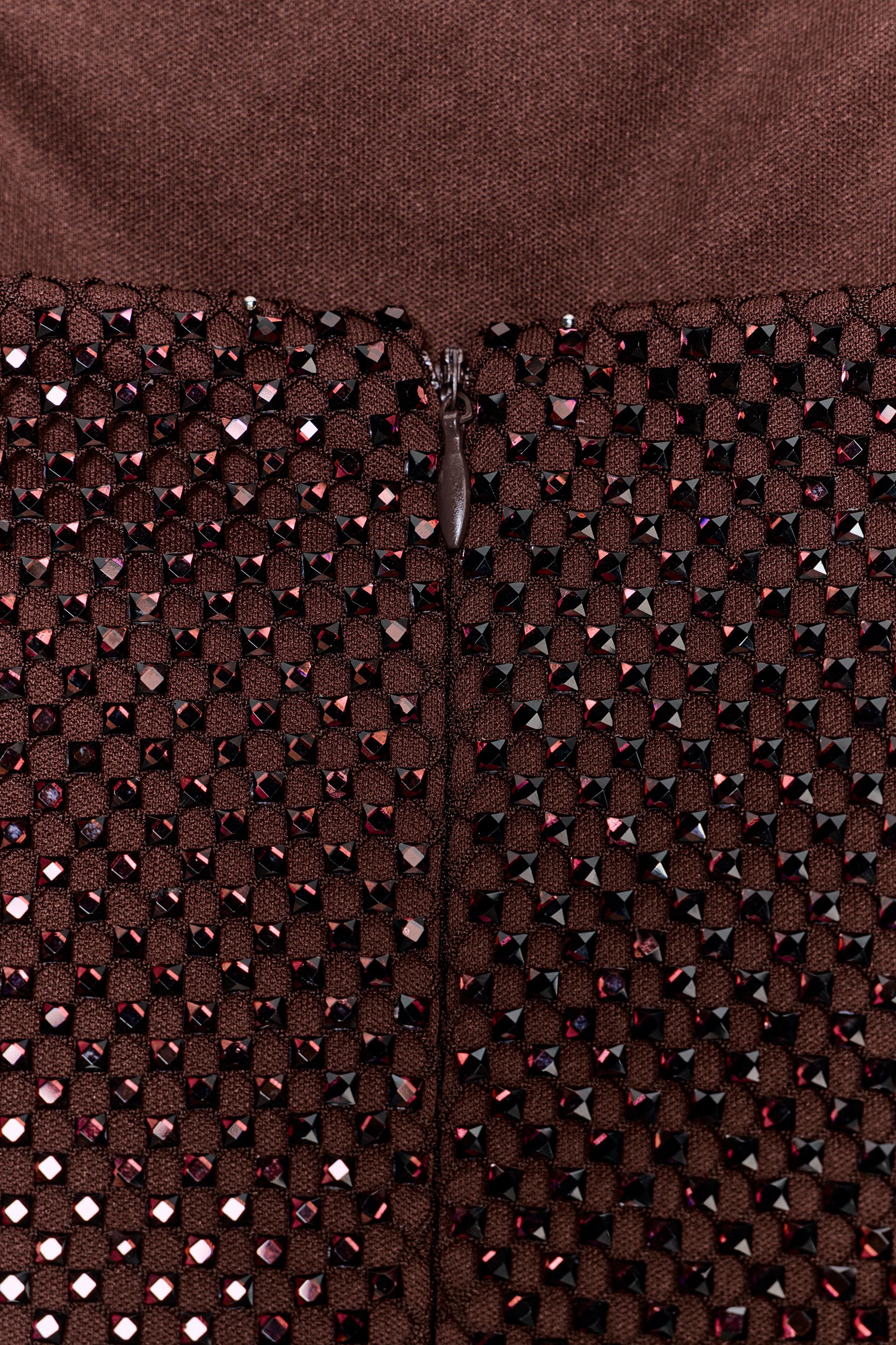 RED SPARKLY STRAPLESS DRESS